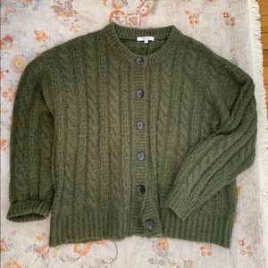 MADEWELL button up sweater cardigan green